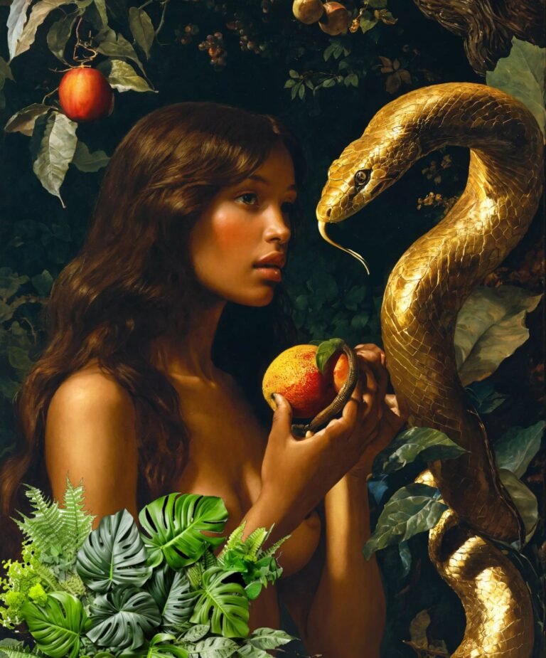 Eve who has a brown complexion