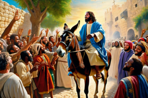 JESUS RIDES INTO JERUSALEM
